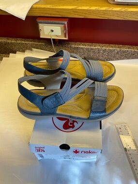 Rieker Franja 79 Blue Walking Sandals 40 9